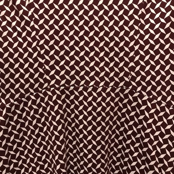 New York & Co. Burgundy Geometric Print Dress - Picture 2 of 8